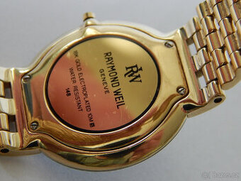 Švýcařské hodinky Raymond Weil Geneve, čiselnik 30mm, pozlác