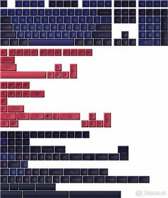 Keycapy Akko Neon, 227 kláves, MDA, modrá/červená