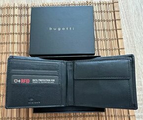 Černá peněženka Bugatti - 12x10 cm - Kůže - Nová