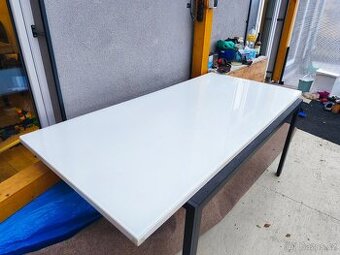 Skleněná barová kuchyňská deska 180x85 cm s dřevěnou deskou