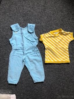 Retro manšestrové kalhotky a triko, miminko, kočárky