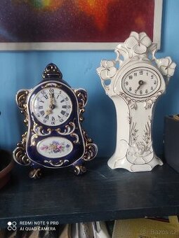 Porcelánové hodiny 2 ks
