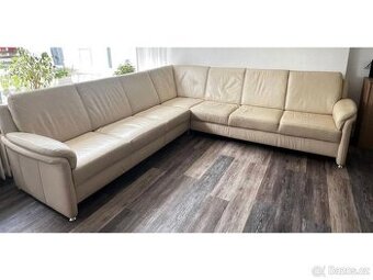 Moderní rohová kožená sedací souprava, 3151