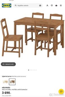 Prodám jídelní stůl a židle