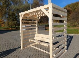 houpačka včetně dřevěné konstrukce