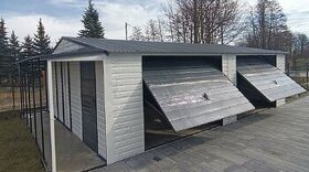 Plechová garáž 9x6 + boční přístřešek 1m. - 1