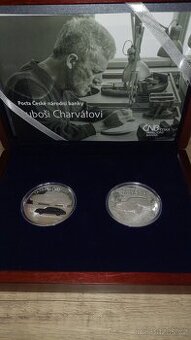 Sada mince 500 Kč a medaile Pocta ČNB Luboši Charvátovi