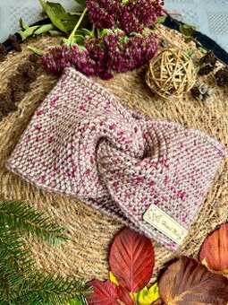 Dámská/dívčí pletená čelenka ,, sv.hnědá" NOVÁ