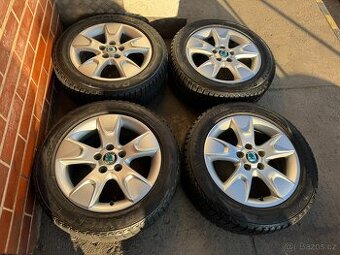 Alu 15" 5x100 škoda AVIOR , zimní 92%, Fabia , Room
