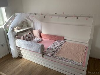 Domečková postel+knihovna Elis Design