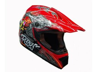Dětská motocross helma Mejia - Červená