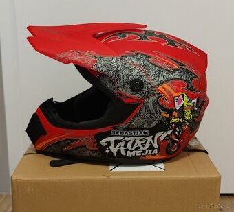 Dětská motocross helma Mejia - Červená