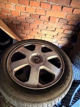 Prodám alu kola 5x100 r15 195/50 letní pneu