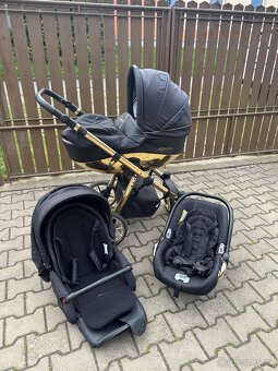 Kočárek zlaty Baby active moomy glosy 3v1