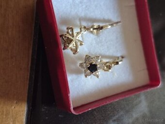 Náušnice 14k safírové luxusní