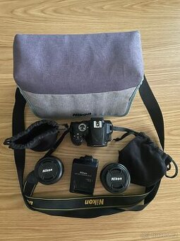 📸 Nikon D3400 set – se dvěma objektivy, brašnou, stativem a