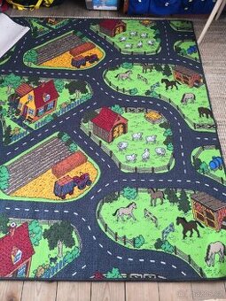 Dětský kusový koberec 200 x 198 cm vzor farma