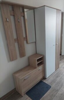 Předsíňová stěna s botníkem, zrcadlem a skříní DUB SONOMA