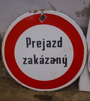 Stará smaltovaná tabulka- 50cm