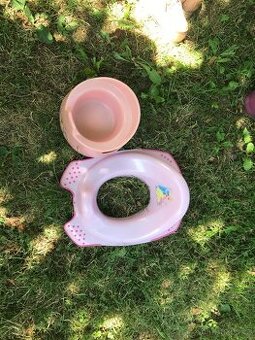 retro nočník růžové barvy a redukce na mísu