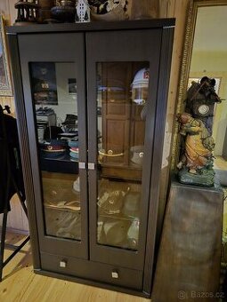 Skříň Vitrína prosklená palisandr - 1