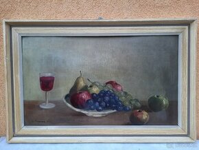 Obraz - Zátiší Ovoce s vínem
