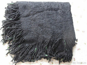 Starožitní,historický pléd i ke kroji,černý pončo,děts.pytel