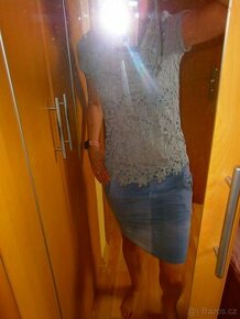 Krásná sukně a krajkové tričko vel.S Made in Italy - 1