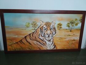 ručně malovaný obraz- tygr