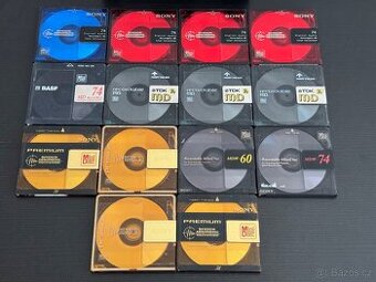 MD Minidisc média SONY TDK BASF sada 14ks