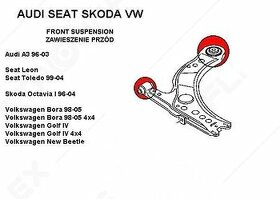 Silenbloky ramen polyurethan audi, vw, Škoda, seat
