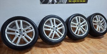 Alu kola R17 5x112 VW + zimní pneu 225/45/17 Hankook