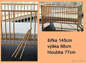 Dětská postýlka / postele MIA od WELLEMÖBEL DE 145x77