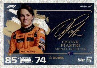 Oscar Piastri - signature style topps turbo attax 2024