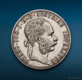 Strieborný Dvojzlatník FJ I. 1876 bz - Krásny