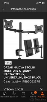 Držák na 2 monitory