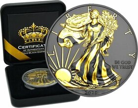 AMERICAN EAGLE Gold Black Empire 1 Oz Silver Coin, 2020 - 1