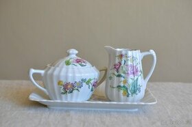 Porcelánová cukřenka s mléčenkou,podtácek zn.Bavaria