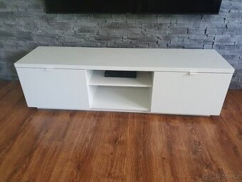Ikea BYÅS TV stolek, lesklá bílá, 160x42x45 cm