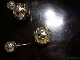 Náušnice žlutý kov ozdobná kulička