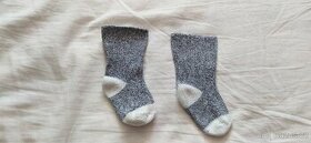 D49_Dětské teplé ponožky (šedý-bílý, 1 pár)