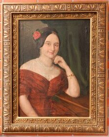 Gowitsch Wenzel (1821-1875)-Portrét mladé ženy - 1