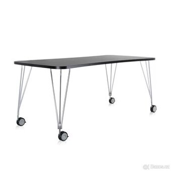 Designový stůl Kartell MAX – 190 cm, černý s schromem