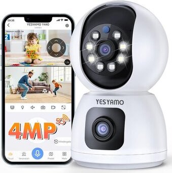 Chytrá kamera/chůvička s duálním objektivem 360°
