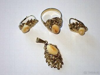 Zlatá souprava Grandle - myslivecký šperk