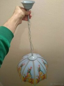 Lustr skleněný ocelový - 1