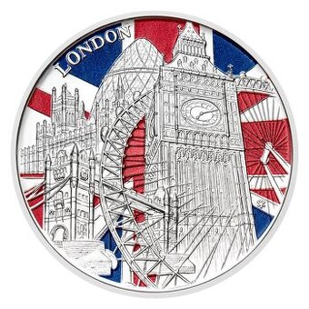Stříbrná 3 OZ mince Cesta kolem světa - Londýn stand