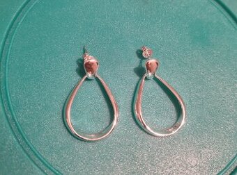 Nové dámské stříbrné náušnice oválné ovály 925 duté