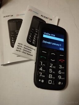Mobilní telefon pro seniory značky Aligator