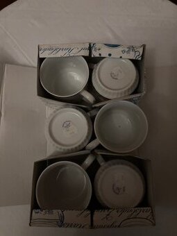 Karlovarský porcelán sada retro hrnků v originalní krabici